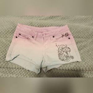 Multi color little mermaid jean shorts
